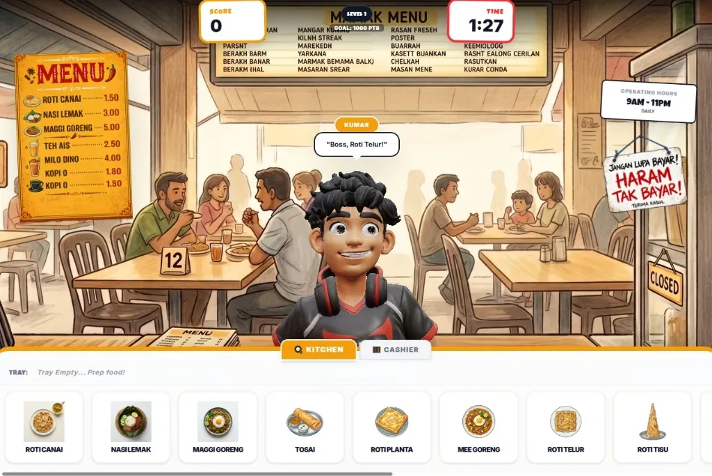 Mamak Block C: Kitchen & Cashier Simulator
