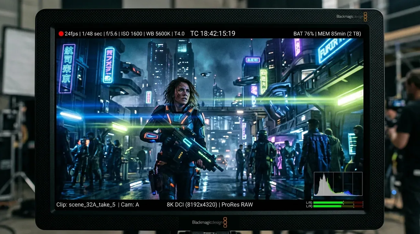 Cinematic Camera Monitor Frame HUD Overlay
