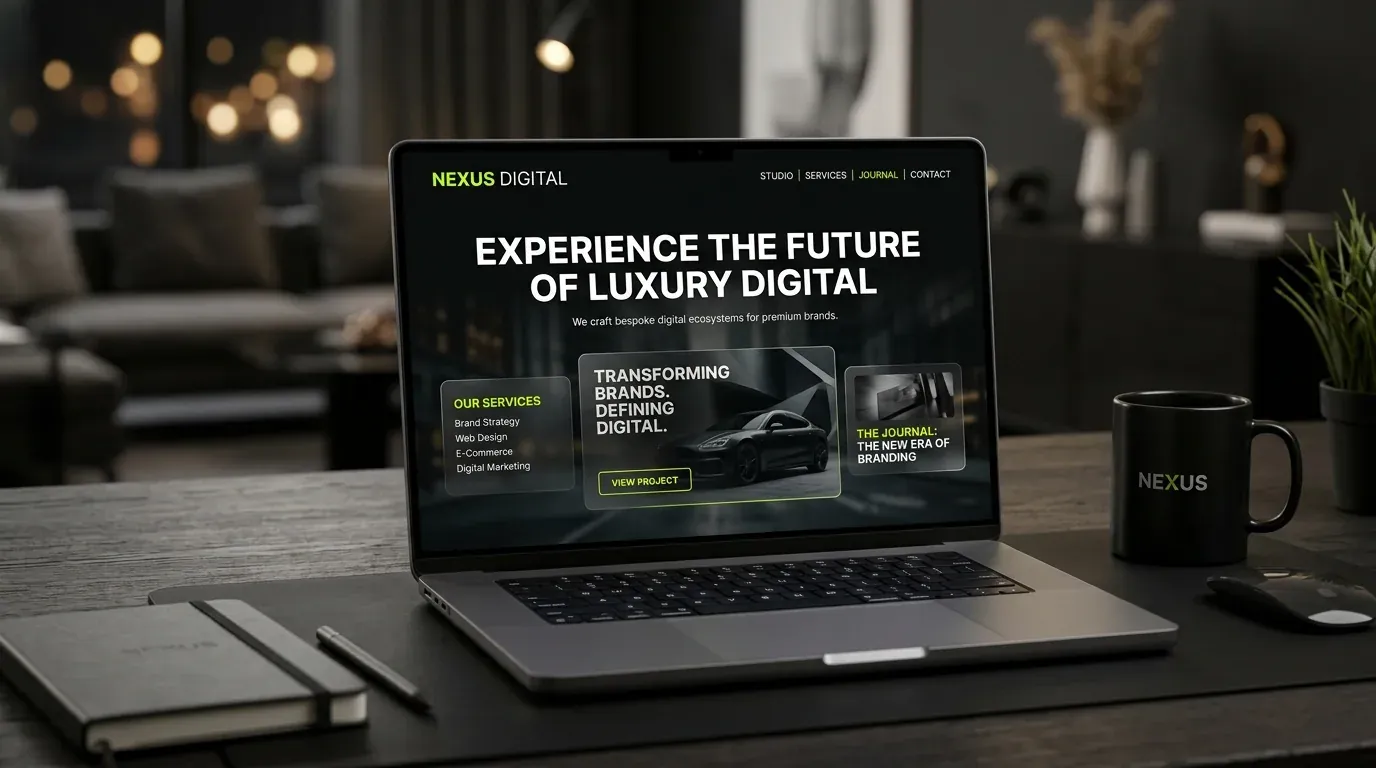 Editorial Luxury Agency Website on Laptop