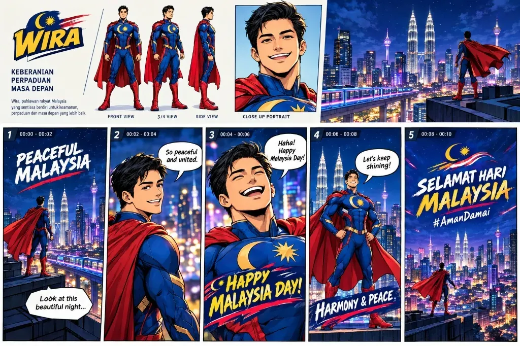 Wira: Superhero Animation & Character Model Sheet